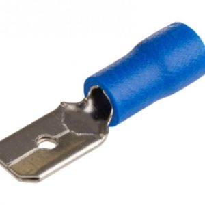 Terminal Isolado Macho 6.3mm Azul p/ cravar
