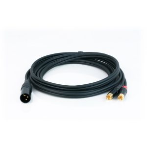 Cabo Stereo XLR Macho de 3 pinos 2xRCA macho – 3 metros
