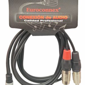 Cabo Jack Stereo 3.5mm Macho – 2x Jack 6.3mm Macho Mono 1.5m – EUROCONNEX