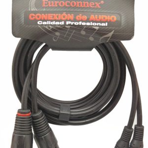 Cabo 2x XLR Fêmea – 2x RCA Macho (3 metros) – Euroconnex