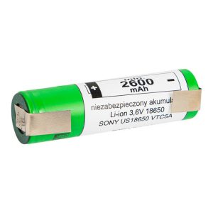 Pilha Recarregável 18650 3.7V 2600mAh c/ chapas – SONY