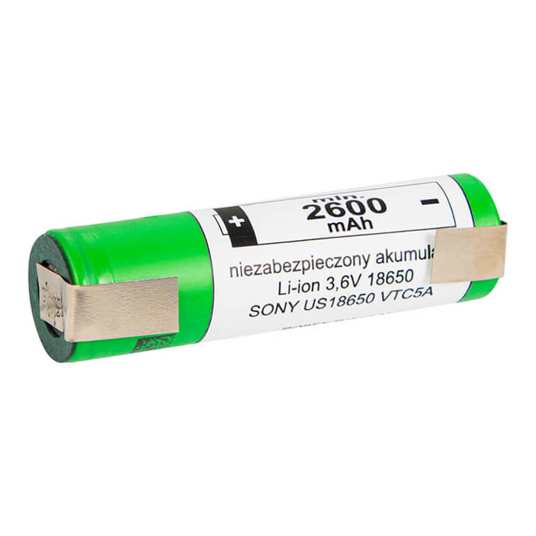 Pilha Recarregável 18650 3.7V 2600mAh c/ chapas – SONY