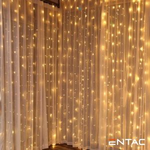 Cortina LED Natal Luz Quente 150 LED 1.5 x 1.5 metros – ENTAC