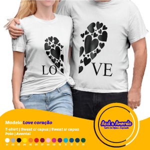 Estampa “LOVE” coração