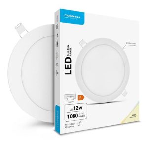 Painel de LED Redondo Encastrar Ø 17cm 12W Branco Neutro 4000K 900lm – Modee
