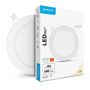 Painel de LED Redondo Encastrar Ø 12cm 6W Branco Neutro 4000K 540lm – Modee