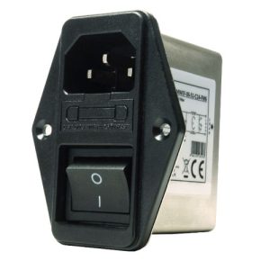 Tomada de Painel com filtro Interruptor e Fusivel 10A 250V