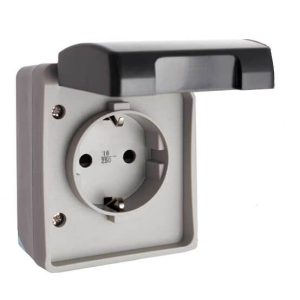 Tomada de parede exterior c/ terra 16A 250V – Solera