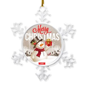 Pendente metálico para arvore natal – Floco neve
