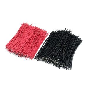 Conjunto de 100 fios jumper 10cm – 50 vermelhos / 50 pretos
