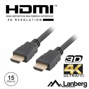 Cabo HDMI Dourado Macho / Macho 2.0 4K 15 metros – LANBERG