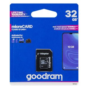 Cartão de Memória 32GB UHS-I MicroSD + Adaptador SD (CLASS 10) – GOODRAM
