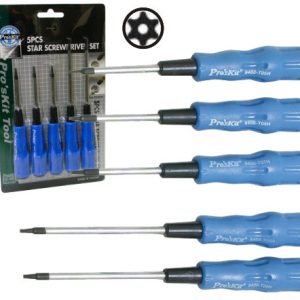 Conjunto de 5 Chaves Torx c/ Furo – Proskit