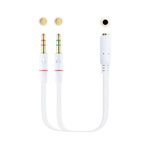 Cabo Adaptador Audio Jack 3.5mm fêmea 4 Pinos p/ 2 Jack 3.5mm (auscultadores + microfone) 20cm – Nanocable