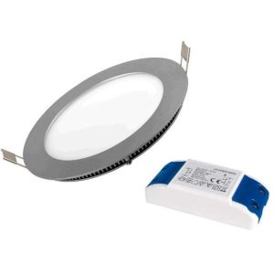 Painel de LED Redondo (Aço Escovado) Ø 17cm 13W 6000K 1090lm – Iglux