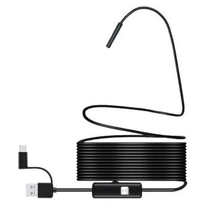 Endoscópio (câmara) com Cabo USB / USB-C Flexível p/ PC e Aandroid e iOS (2 metros)