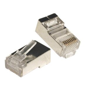 Ficha Rede RJ45 CAT6 Blindada (Cabo Redondo)