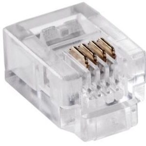 Ficha Telefone RJ11 4 Pinos (9.6mm)