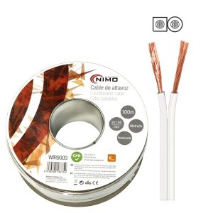 Fio para Coluna CCA 2 x 1mm Branco – Rolo 100 metros