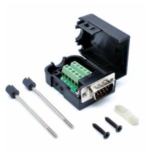 Terminais seriais sem solda DB9 macho com ficha Shell 485 RS232