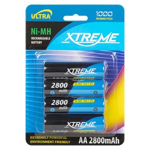 Pack 4 Pilhas Recarregáveis Ni-MH AA 2800mAh