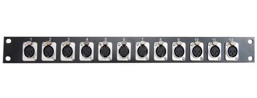 Painel Rack 12x Fichas XLR Fêmea c/ Travamento - Image 3
