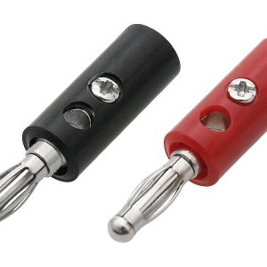 Par de Bananas 4mm – preta e vermelha