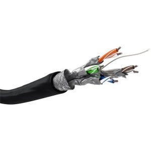 Cabo de rede externo CAT 6 S/FTP unifilar (PiMF) preto (metro)