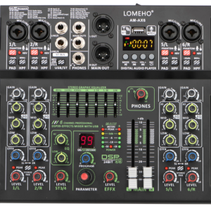 Mesa de Mistura 6 Canais Profissional c/ USB/MP3 Bluetooth DSP Equalizador