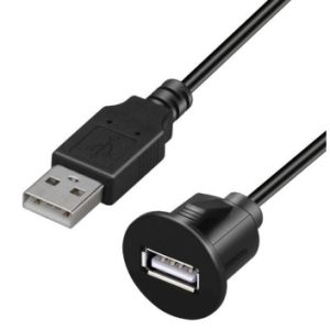 Extensão USB-A Macho p/ USB-A Fêmea de painel – 1 metro