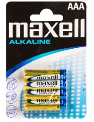 Blister 4 Pilhas Alcalinas 1.5V LR03 AAA – MAXEL