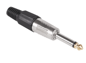 Ficha Jack 6.3mm Mono Preta