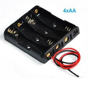 Suporte 4 Pilhas AA c/ Cabo 15cm